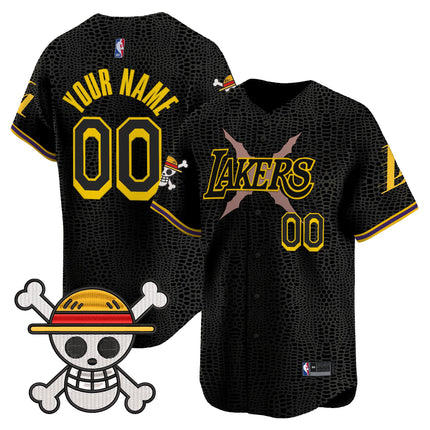 Los Angeles Lakers x One Piece Vapor Baseball Custom Jersey - Stitched