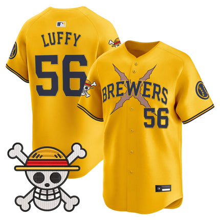 Men's Milwaukee Brewers x One Piece Vapor Premier Limited Jersey - Stitched