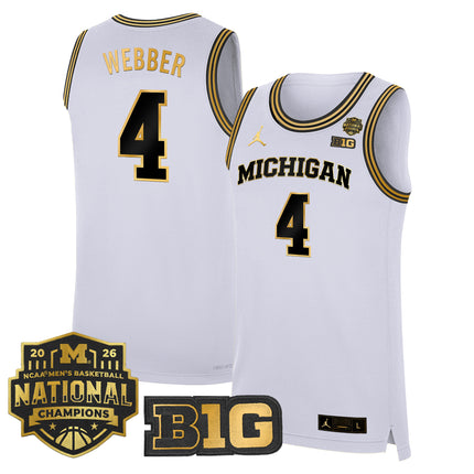 Men's Michigan Wolverines 2026 National Champions Patch Basketball Jersey - All Stitched