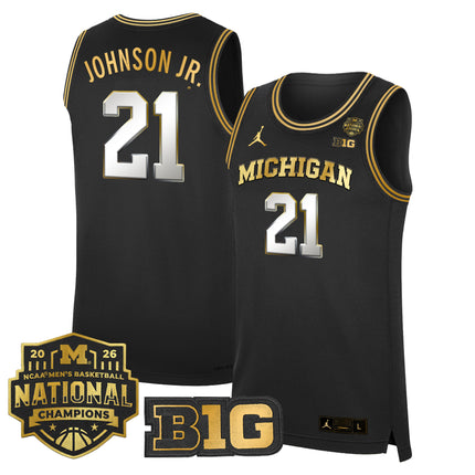 Men's Michigan Wolverines 2026 National Champions Patch Basketball Jersey - All Stitched