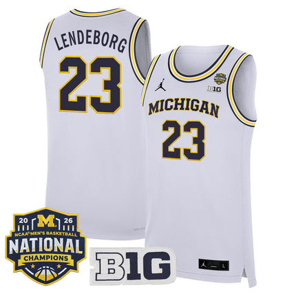 Men's Michigan Wolverines 2026 National Champions Patch Basketball Jersey - All Stitched