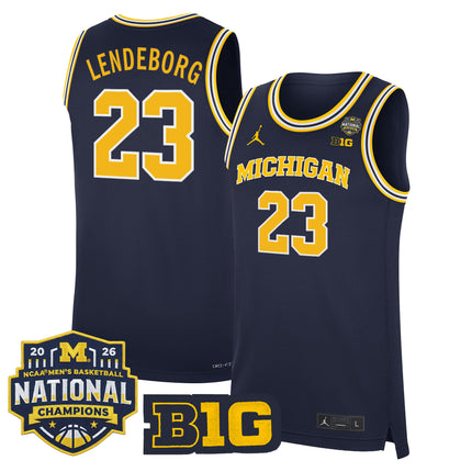 Men's Michigan Wolverines 2026 National Champions Patch Basketball Jersey - All Stitched