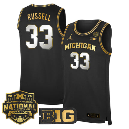 Men's Michigan Wolverines 2026 National Champions Patch Basketball Jersey - All Stitched