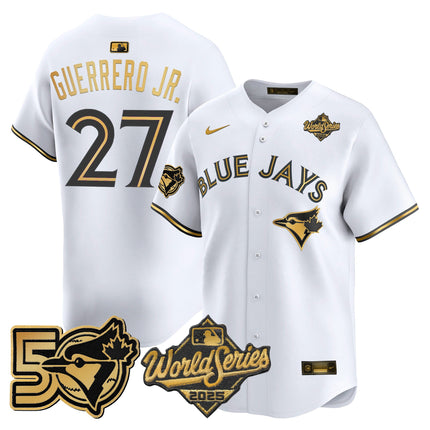 Men's Toronto Blue Jays 2025 World Series Vapor Premier Limited Jersey - 50 Seasons Patch - All Stitched