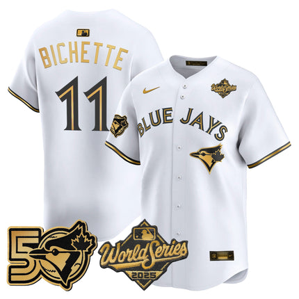 Men's Toronto Blue Jays 2025 World Series Vapor Premier Limited Jersey - 50 Seasons Patch - All Stitched