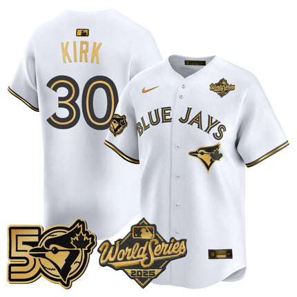Men's Toronto Blue Jays 2025 World Series Vapor Premier Limited Jersey - 50 Seasons Patch - All Stitched