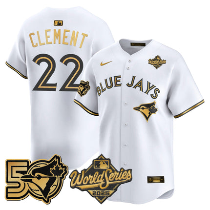 Men's Toronto Blue Jays 2025 World Series Vapor Premier Limited Jersey - 50 Seasons Patch - All Stitched
