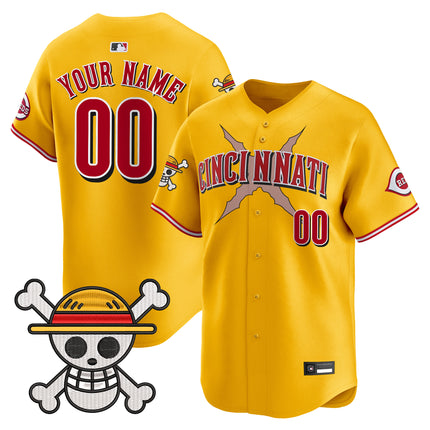 Cincinnati Reds x One Piece Vapor Premier Limited Custom Jersey - Stitched