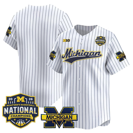 Men's Michigan Wolverines 2026 National Champions Patch Vapor Baseball Jersey - All Stitched