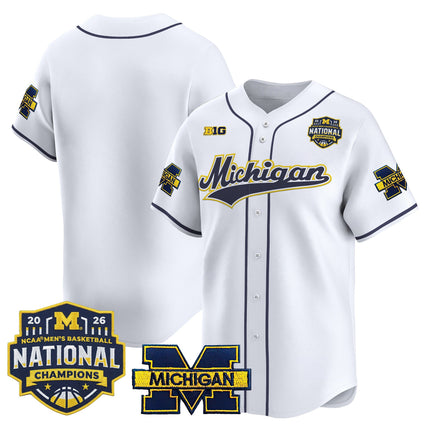 Men's Michigan Wolverines 2026 National Champions Patch Vapor Baseball Jersey - All Stitched