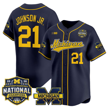 Men's Michigan Wolverines 2026 National Champions Patch Vapor Baseball Jersey - All Stitched