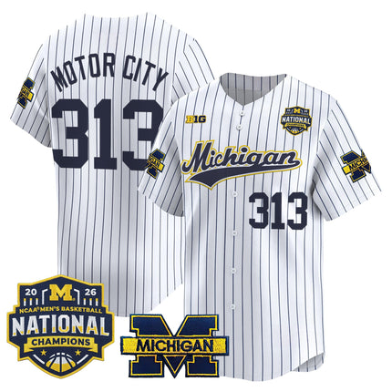 Men's Michigan Wolverines 2026 National Champions Patch Vapor Baseball Jersey - All Stitched