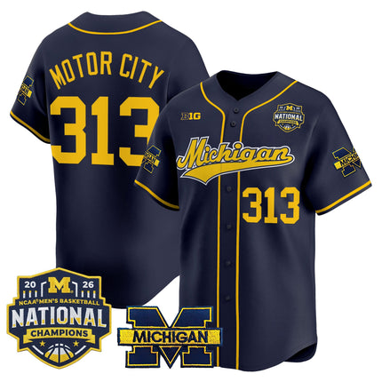 Men's Michigan Wolverines 2026 National Champions Patch Vapor Baseball Jersey - All Stitched