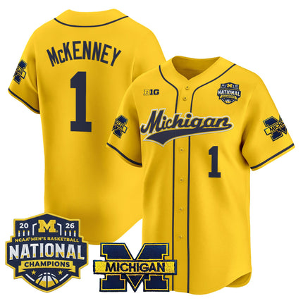 Men's Michigan Wolverines 2026 National Champions Patch Vapor Baseball Jersey - All Stitched