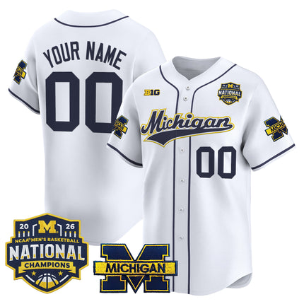 Michigan Wolverines 2026 National Champions Patch Vapor Custom Baseball Jersey - All Stitched