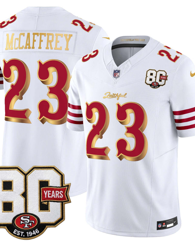 Men's San Francisco 49ers 80th Anniversary Patch Vapor Limited Jersey - Rivalries Edition - All Stitched