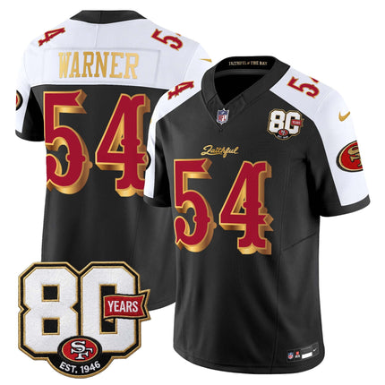 Men's San Francisco 49ers 80th Anniversary Patch Vapor Limited Jersey - Rivalries Edition - All Stitched