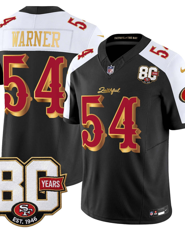 Men's San Francisco 49ers 80th Anniversary Patch Vapor Limited Jersey - Rivalries Edition - All Stitched