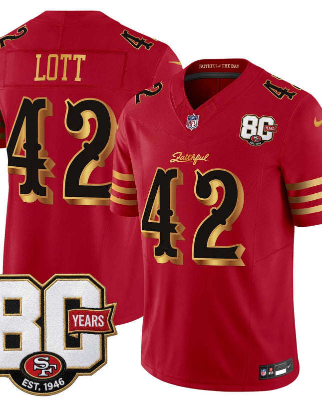 Men's San Francisco 49ers 80th Anniversary Patch Vapor Limited Jersey - Rivalries Edition - All Stitched
