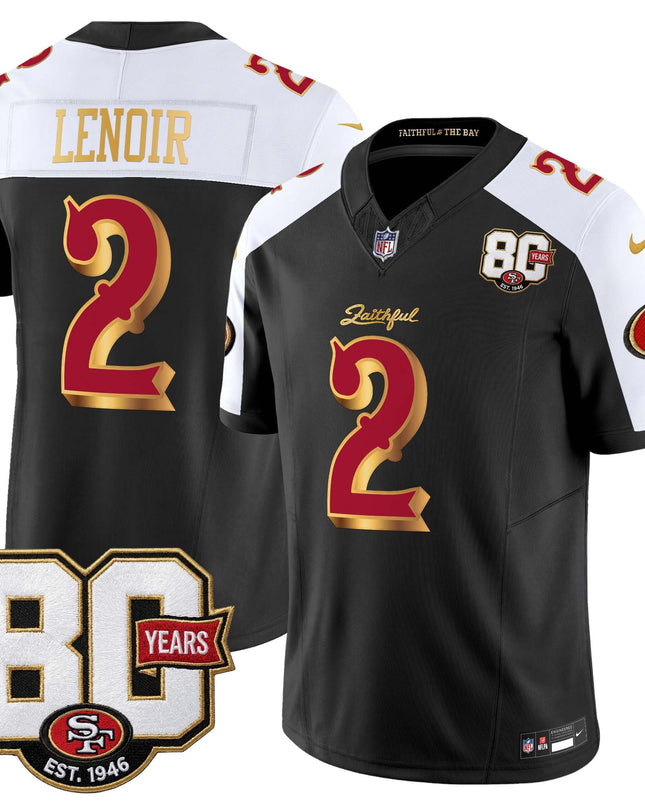 Men's San Francisco 49ers 80th Anniversary Patch Vapor Limited Jersey - Rivalries Edition - All Stitched