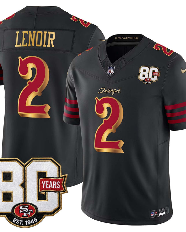 Men's San Francisco 49ers 80th Anniversary Patch Vapor Limited Jersey - Rivalries Edition - All Stitched