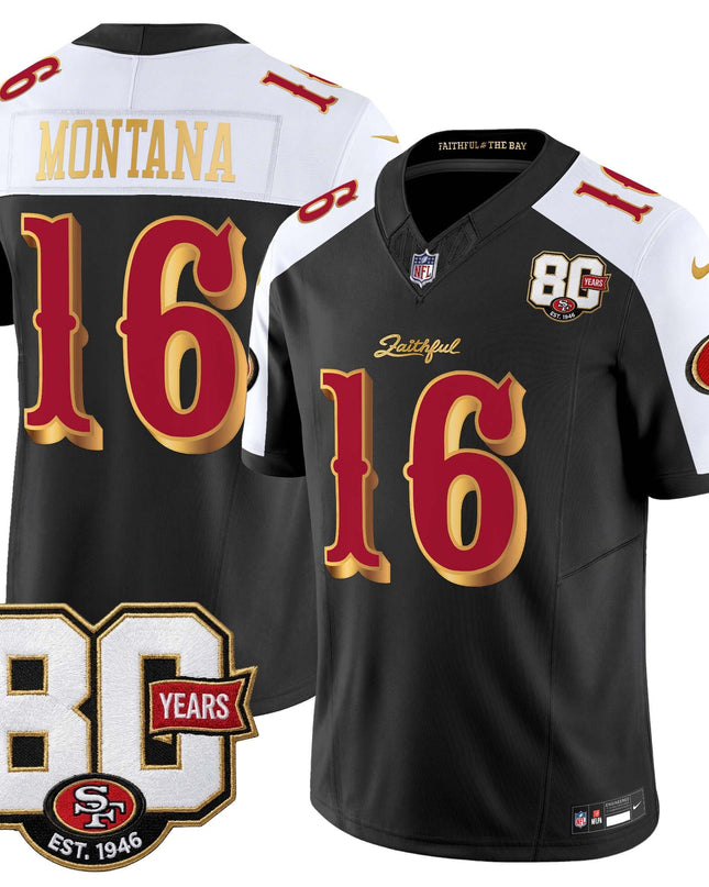 Men's San Francisco 49ers 80th Anniversary Patch Vapor Limited Jersey - Rivalries Edition - All Stitched