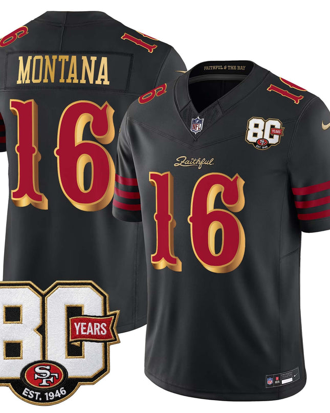 Men's San Francisco 49ers 80th Anniversary Patch Vapor Limited Jersey - Rivalries Edition - All Stitched