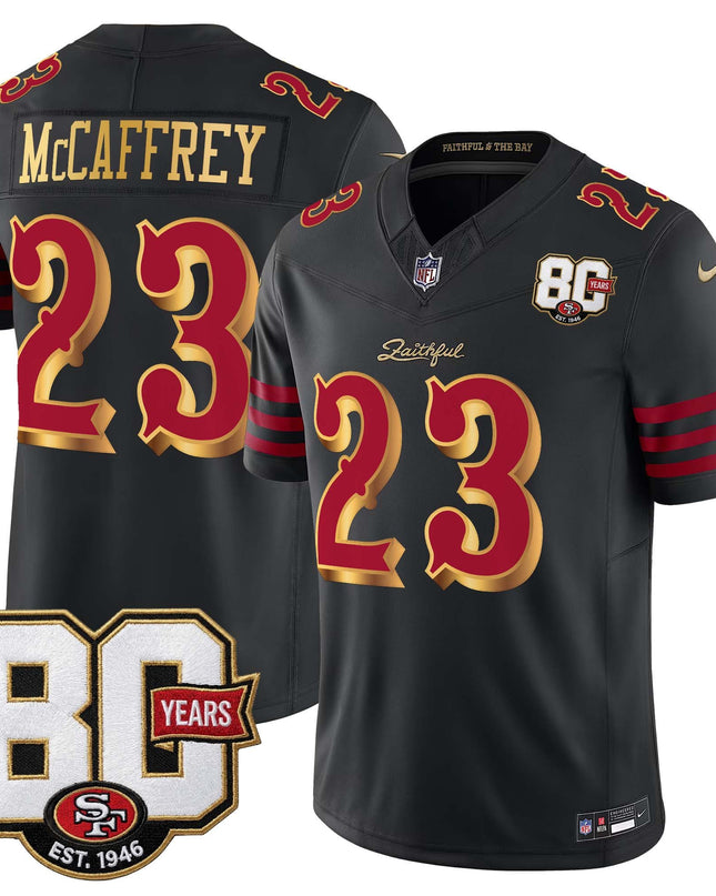 Men's San Francisco 49ers 80th Anniversary Patch Vapor Limited Jersey - Rivalries Edition - All Stitched