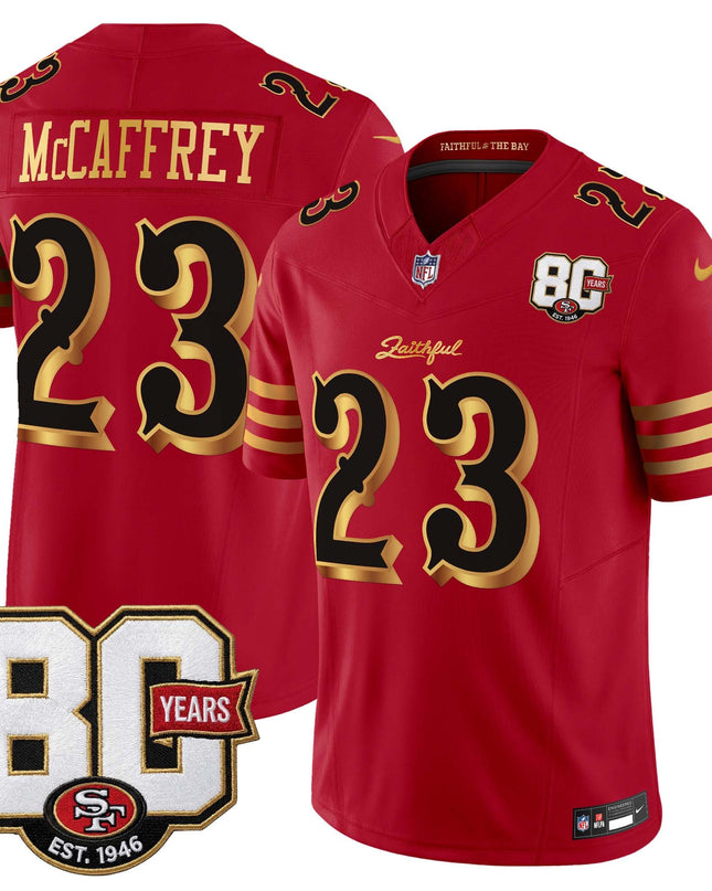 Men's San Francisco 49ers 80th Anniversary Patch Vapor Limited Jersey - Rivalries Edition - All Stitched
