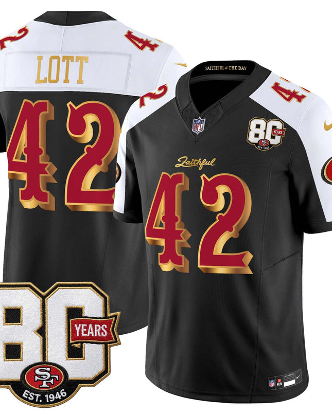 Men's San Francisco 49ers 80th Anniversary Patch Vapor Limited Jersey - Rivalries Edition - All Stitched