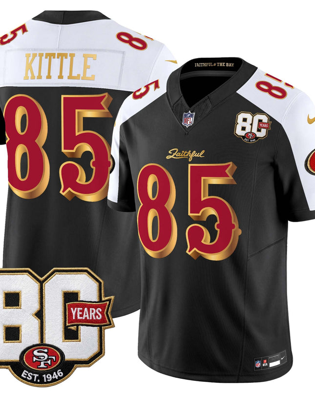 Men's San Francisco 49ers 80th Anniversary Patch Vapor Limited Jersey - Rivalries Edition - All Stitched