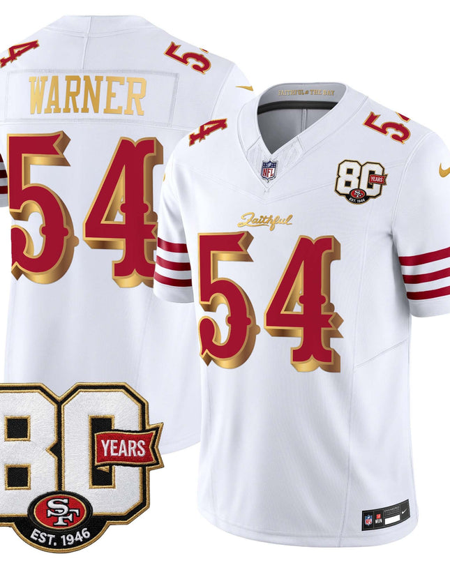 Men's San Francisco 49ers 80th Anniversary Patch Vapor Limited Jersey - Rivalries Edition - All Stitched