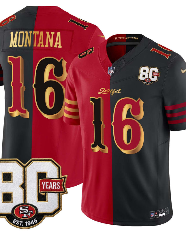 Men's San Francisco 49ers 80th Anniversary Patch Vapor Limited Jersey - Rivalries Edition - All Stitched