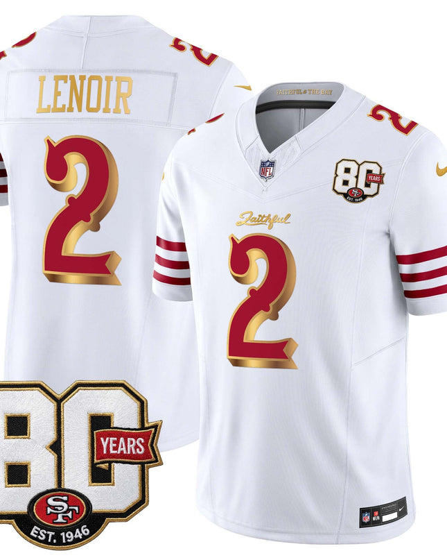 Men's San Francisco 49ers 80th Anniversary Patch Vapor Limited Jersey - Rivalries Edition - All Stitched