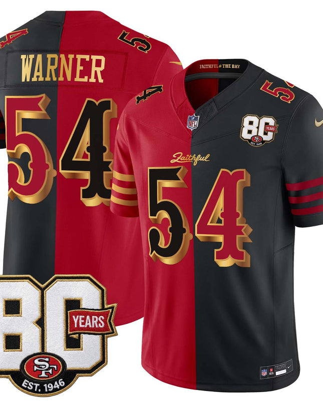 Men's San Francisco 49ers 80th Anniversary Patch Vapor Limited Jersey - Rivalries Edition - All Stitched