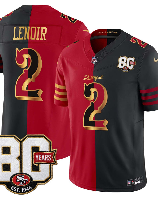 Men's San Francisco 49ers 80th Anniversary Patch Vapor Limited Jersey - Rivalries Edition - All Stitched