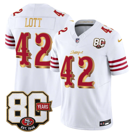 Men's San Francisco 49ers 80th Anniversary Patch Vapor Limited Jersey - Rivalries Edition - All Stitched