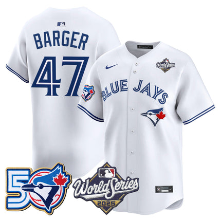 Men's Toronto Blue Jays 2025 World Series Vapor Premier Limited Jersey - 50 Seasons Patch - All Stitched