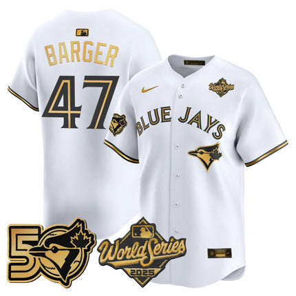 Men's Toronto Blue Jays 2025 World Series Vapor Premier Limited Jersey - 50 Seasons Patch - All Stitched