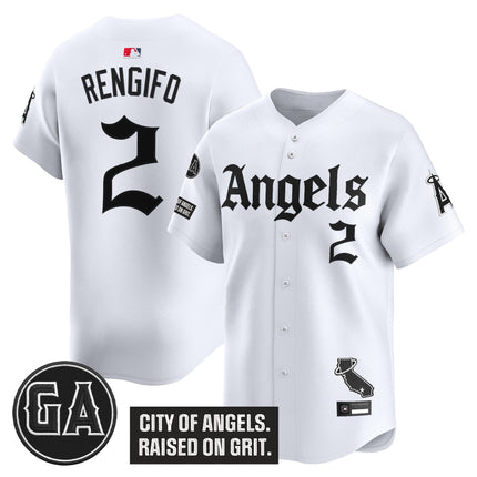 Men's Los Angeles Angels 'Garret Anderson Tribute Patch' Vapor Premier Limited Jersey - Gothic Edition - All Stitched