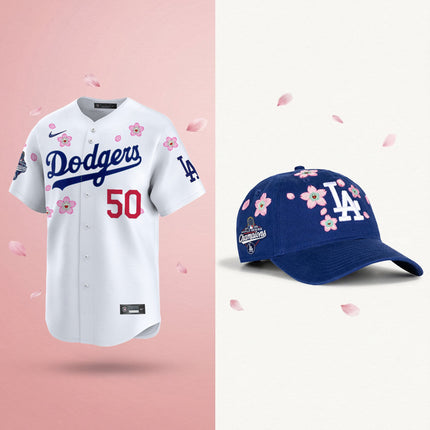 Men's Dodgers 2025 Champions Tokyo Series Bundle – Jersey & Strapback Hat - Stitched