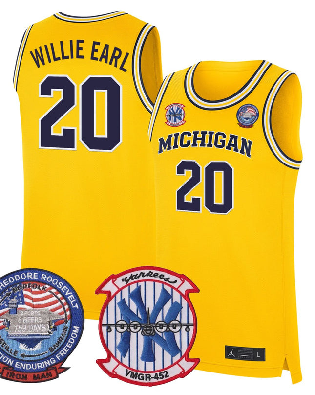 WILLIE EARL Michigan Wolverines Customized Basketball Jersey - All Stitched