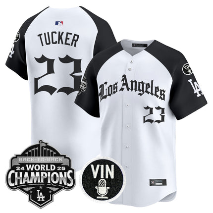 Men's Dodgers 2025 Back-To-Back Champions Vapor Premier Limited Jersey - LA Gothic Edition - All Stitched