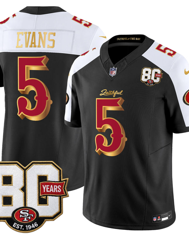 Men's San Francisco 49ers 80th Anniversary Patch Vapor Limited Jersey - Rivalries Edition - All Stitched