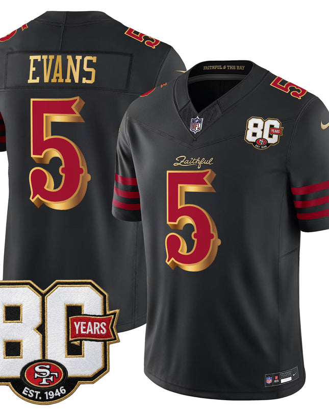 Men's San Francisco 49ers 80th Anniversary Patch Vapor Limited Jersey - Rivalries Edition - All Stitched