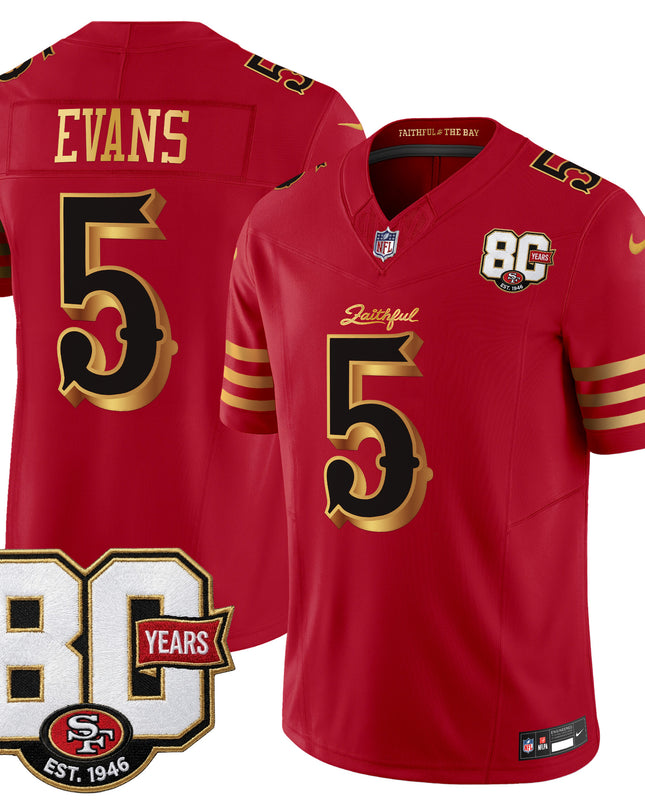 Men's San Francisco 49ers 80th Anniversary Patch Vapor Limited Jersey - Rivalries Edition - All Stitched