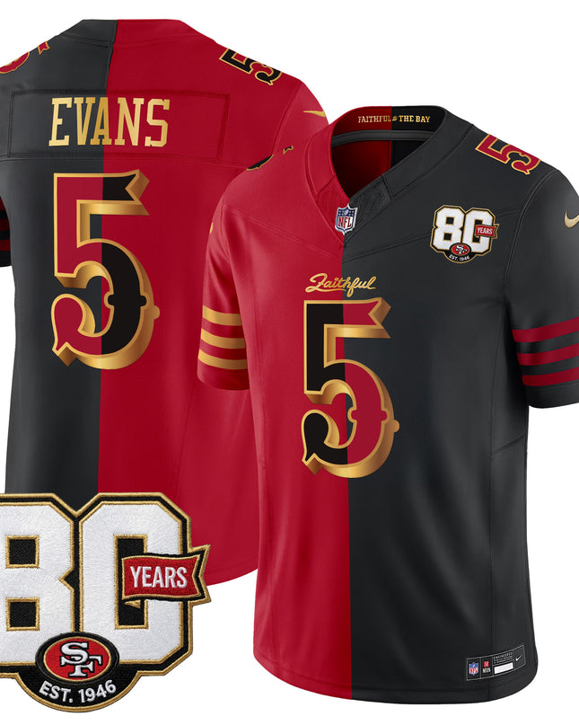 Men's San Francisco 49ers 80th Anniversary Patch Vapor Limited Jersey - Rivalries Edition - All Stitched