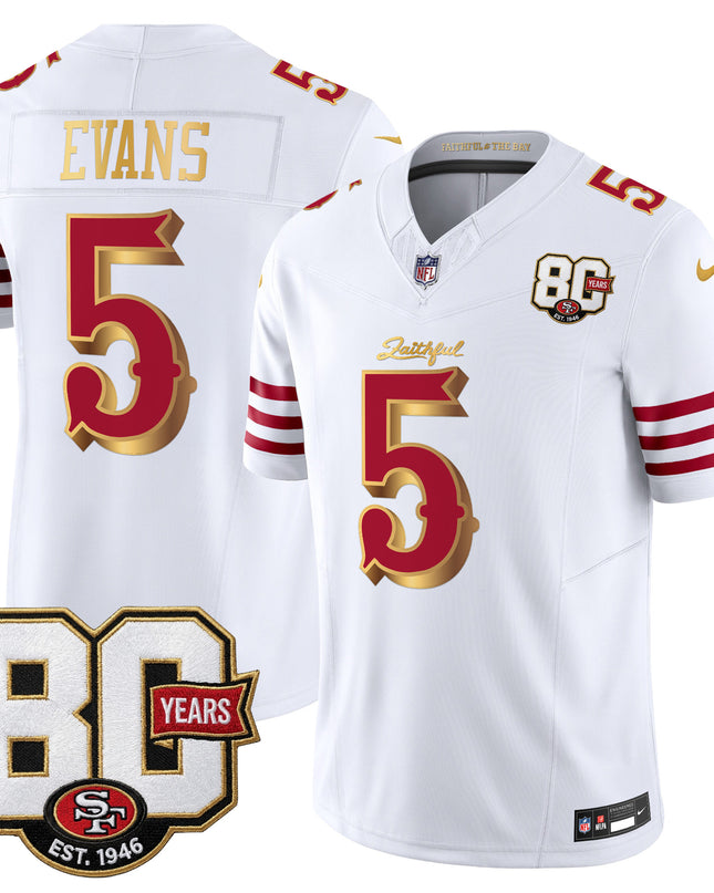Men's San Francisco 49ers 80th Anniversary Patch Vapor Limited Jersey - Rivalries Edition - All Stitched