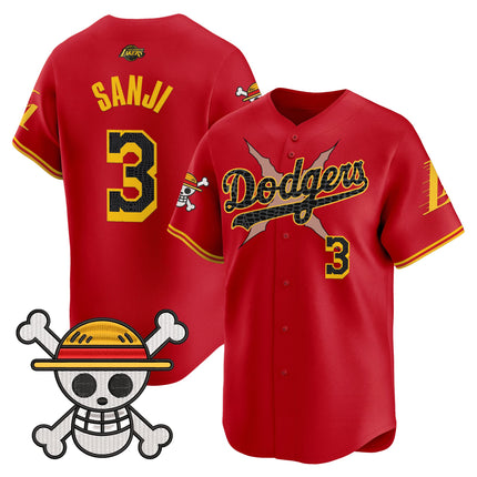Men's Los Angeles Dodgers x One Piece x Mamba Vapor Premier Limited Jersey - Stitched