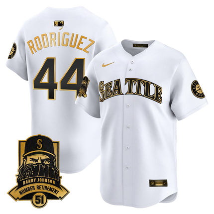 Men's Seattle Mariners Hall-of-Famer Randy Johnson Patch Vapor Premier Limited Jersey - All Stitched